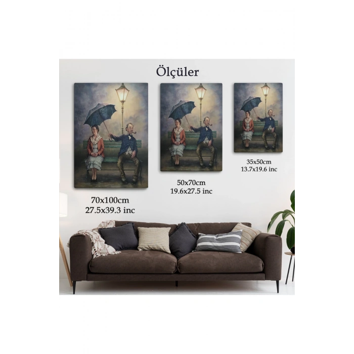 Yağmur Altındaki Küs Sevgililer Dekoratif Duvar Tablosu-6223