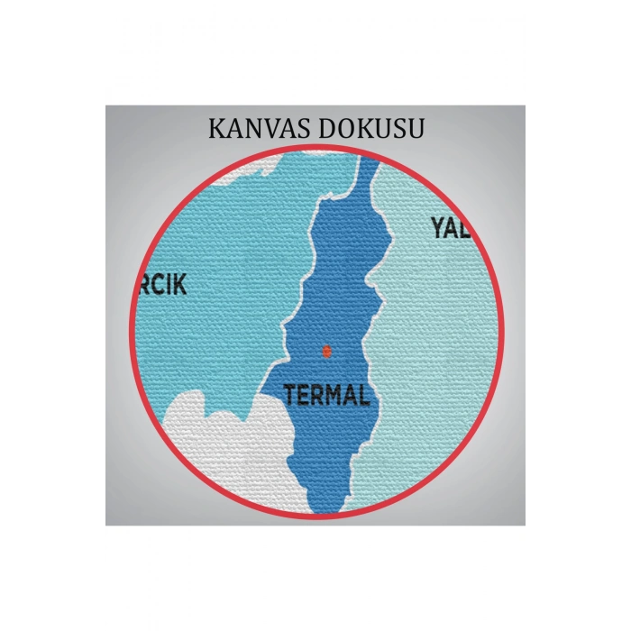 Yalova İli ve İlçeler Haritası  Dekoratif Kanvas Tablo 1483
