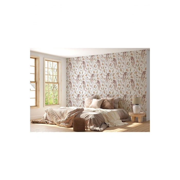 Yaprak Desenli İskandinav Duvar Kağıdı-5553