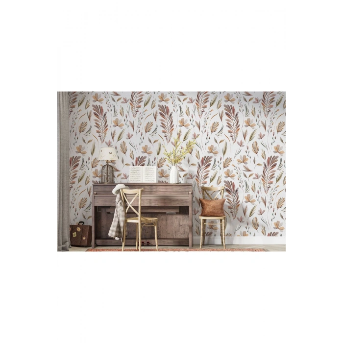 Yaprak Desenli İskandinav Duvar Kağıdı-5553