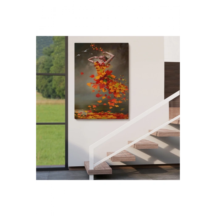 Yaprak Elbiseli Kadın Tablosu-6272