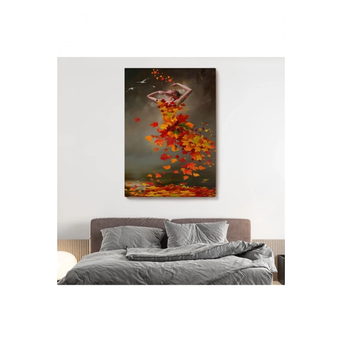 Yaprak Elbiseli Kadın Tablosu-6272