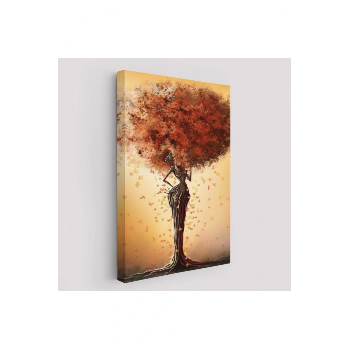 Yaprak Saçlı Afrikalı Ağaç Kadın Duvar Tablosu-6313
