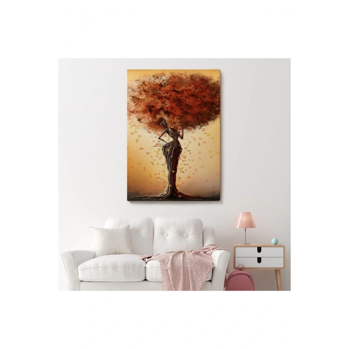 Yaprak Saçlı Afrikalı Ağaç Kadın Duvar Tablosu-6313