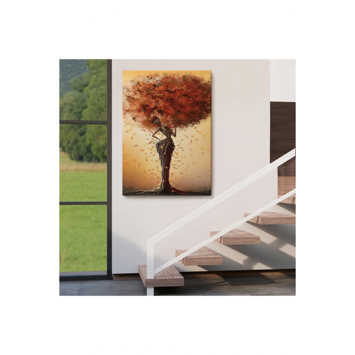 Yaprak Saçlı Afrikalı Ağaç Kadın Duvar Tablosu-6313