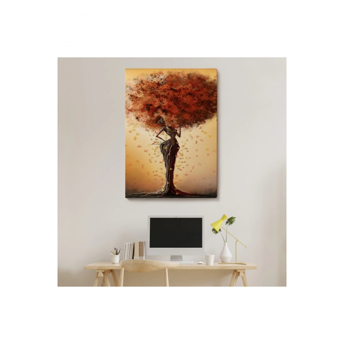Yaprak Saçlı Afrikalı Ağaç Kadın Duvar Tablosu-6313