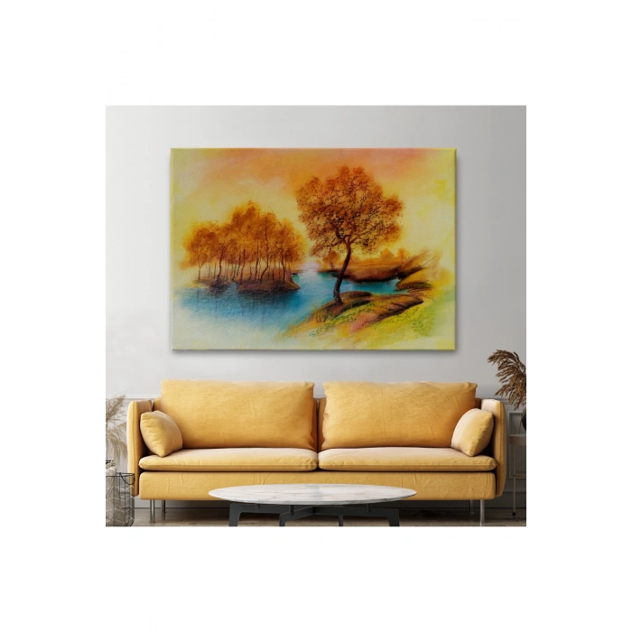 Yaz Mevsimi Manzaralı Kanvas Duvar Tablosu-1181