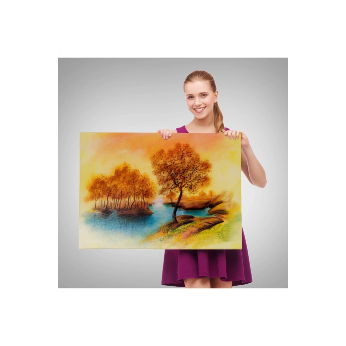 Yaz Mevsimi Manzaralı Kanvas Duvar Tablosu-1181