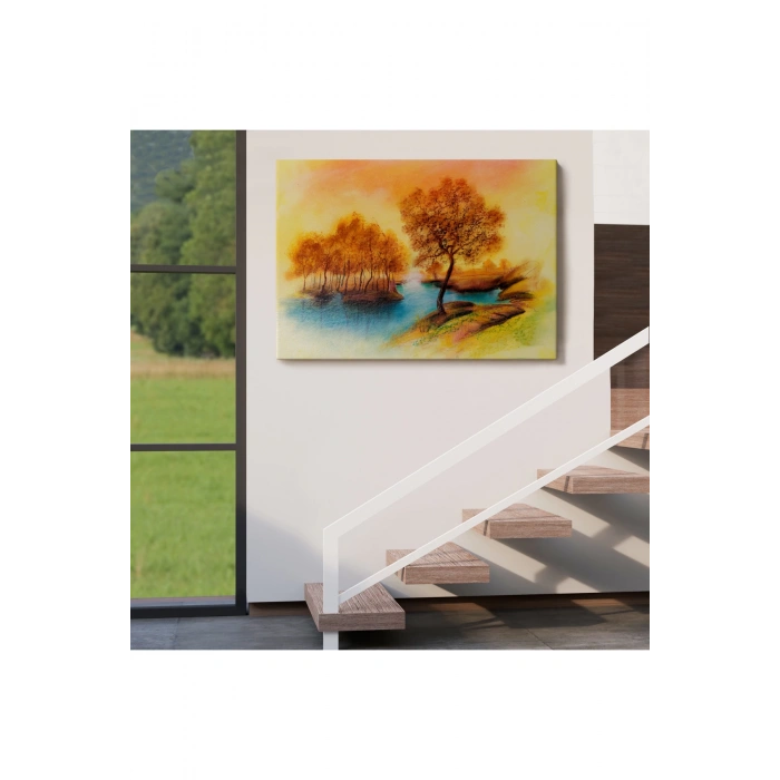 Yaz Mevsimi Manzaralı Kanvas Duvar Tablosu-1181