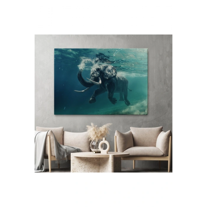 Yüzen Fil Dekoratif Kanvas Tablo 1128