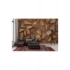 3D Ahşah Geometrik Desenli Duvar Kağıdı-5624