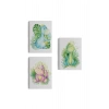 3’lü Tablo Sevimli Dinozor Dekoratif Duvar Tablo Seti-BZ-50