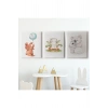 3’lü Tablo Sevimli Üç Hayvan Koleksiyonu Dekoratif Duvar Tablo Seti-BT-45