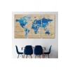 Ahşap Görünümlü Dünya Haritası Ayrıntılı ve Dekoratif Kanvas Tablo 1788