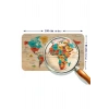 Ahşap Görünümlü Türkçe Eğitici Detaylı Atlası Dünya Haritası Duvar Sticker -60x105-3867