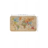 Ahşap Görünümlü Türkçe Eğitici Detaylı Atlası Dünya Haritası Duvar Sticker -60x105-3868