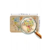 Ahşap Görünümlü Türkçe Eğitici Detaylı Atlası Dünya Haritası Duvar Sticker -60x105-3868