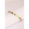 Altın Renk Unisex Ayetel Kürsi Nalı Şerif Yazılı Çelik Bileklik Ayarlanabilir Paslanmaz Kararmaz