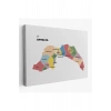 Antalya   İli ve İlçeler Haritası  Dekoratif Kanvas Tablo 1268
