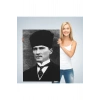 Atatürk Portre Tablosu Mustafa Kemal Atatürk Dikdörtgen Dekoratif Kanvas Tablo-CJ-60