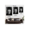 Atatürk Portre Tablosu Mustafa Kemal Atatürk Dikdörtgen Dekoratif Kanvas Tablo-CJ-60