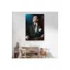 Atatürk Portre Tablosu Mustafa Kemal Atatürk Dikdörtgen Dekoratif Kanvas Tablo-CO-64
