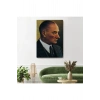 Atatürk Portre Tablosu Mustafa Kemal Atatürk Dikdörtgen Dekoratif Kanvas Tablo-DH-85