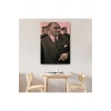 Atatürk Portre Tablosu Mustafa Kemal Atatürk Dikdörtgen Dekoratif Kanvas Tablo-FH-132