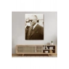 Atatürk Portre Tablosu Mustafa Kemal Atatürk Dikdörtgen Dekoratif Kanvas Tablo-FŞ-143