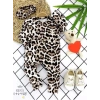 bandajlı leopar baskılı uzun kollu kız bebek tulum