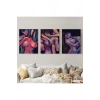 Çıplak Sevgililer Dekoratif Duvar Tablosu Üçlü Set-EO-113