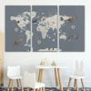 Çocuk Odası İçin Dekoratif Dünya Haritası Kanvas Duvar Tablosu-3698