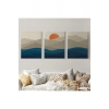 Dağ Ve Deniz Temalı Dekoratif Duvar Tablosu Üçlü Set-EB-101