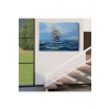 Dalgalı Okyanustaki Büyük Yelkenli Duvar Tablosu-1215