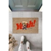 Dekoratif Dijital Oh Yeah Ayıcık Bej Kapı Paspası Dış Mekan Paspas K-3188