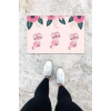 Dijital Baskı Açık Pembe Üç Kedili Desen Kapı Önü Paspası K-1026