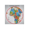 Dünya Haritası Ayrıntılı Eğitici  Sembollü Bayraklı Dekoratif Kanvas Tablo 2885