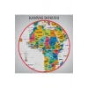 Dünya Haritası Ayrıntılı Eğitici  Sembollü Bayraklı Dekoratif Tablo2869