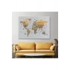 Dünya Haritası Çok Detaylı Ünlü Yerler Sembollü Kanvas Tablo 1748