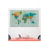 Dünya Haritası Çok Detaylı Ünlü Yerler Sembollü Kanvas Tablo 1750