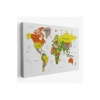 Dünya Haritası Dekoratif Kanvas Tablo Son Derece Detaylı ve Eğitici 1570