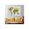 Dünya Haritası Dekoratif Kanvas Tablo Son Derece Detaylı ve Eğitici 1570