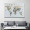 Dünya Haritası Dekoratif Kanvas Tablo Son Derece Detaylı ve Eğitici 1584
