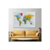 Dünya Haritası Dekoratif Kanvas Tablo Son Derece Detaylı ve Eğitici 1592