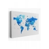 Dünya Haritası Dekoratif Kanvas Tablo Ülke ve Başkentli  1501