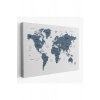 Dünya Haritası Dekoratif Kanvas Tablo Ülke ve Başkentli 1515
