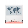 Dünya Haritası Dekoratif Kanvas Tablo Ülke ve Başkentli 1515