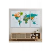 Dünya Haritası Dekoratif Kanvas Tablo Ülke ve Başkentli 1531