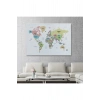 Dünya Haritası Dekoratif Kanvas Tablo Ülke ve Başkentli 1533