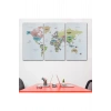 Dünya Haritası Dekoratif Kanvas Tablo Ülke ve Başkentli 1533